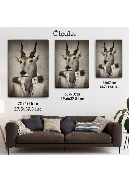 Keçi Kafalı Insan Kanvas TABLO-4986 indirimleri