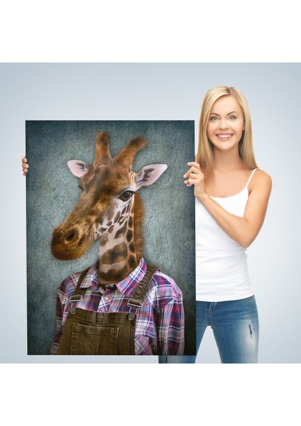 Zurafa Kafalı Insan Kanvas TABLO-4989 modelleri