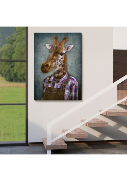 Zurafa Kafalı Insan Kanvas TABLO-4989 fırsatları