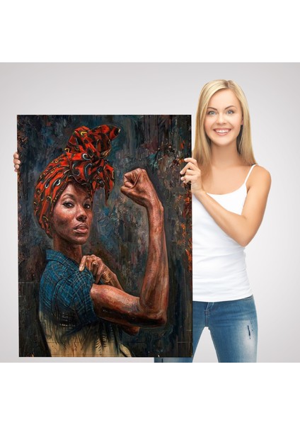 Güçlü Siyah Kadın, Hippi Tarzı Kızlar Güç Feminist Kanvas TABLO-5273 modelleri