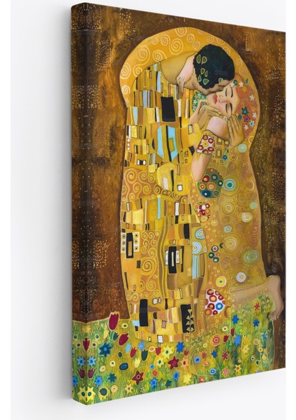 Gustav Klimt'in The Kiss Isimli Eseri Kanvas TABLO-5128