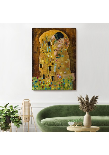 Gustav Klimt'in The Kiss Isimli Eseri Kanvas TABLO-5128