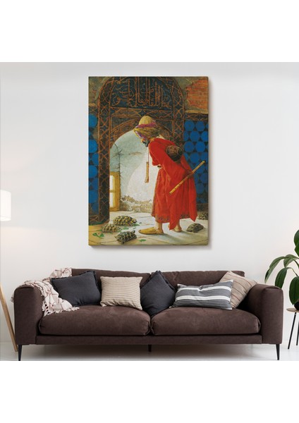 Osman Hamdi Bey'in Kaplunbağa Terbiyecisi Isimli Eseri Kanvas TABLO-5129 fiyatları