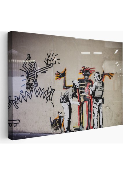 Bansky Grafitiyi Arayan Polisler Kanvas TABLO-5018