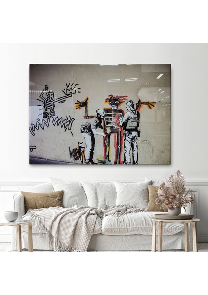 Bansky Grafitiyi Arayan Polisler Kanvas TABLO-5018 fiyatları