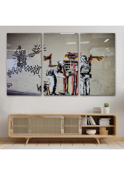 Bansky Grafitiyi Arayan Polisler Kanvas TABLO-5018 modelleri