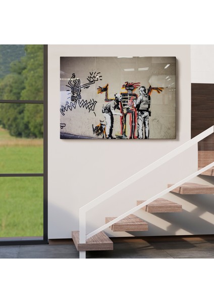 Bansky Grafitiyi Arayan Polisler Kanvas TABLO-5018 indirimleri