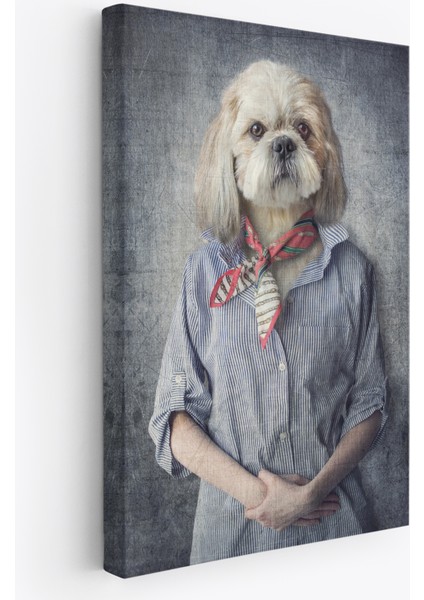 Köpek Kafalı Insan Kanvas TABLO-4998