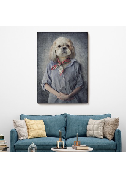 Köpek Kafalı Insan Kanvas TABLO-4998 fiyatları