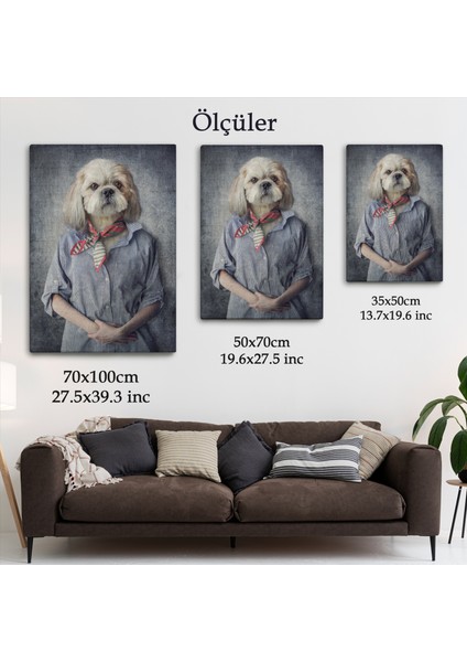 Köpek Kafalı Insan Kanvas TABLO-4998 indirimleri