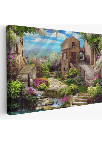 Avrupa Ev Manzarası Dekoratif Kanvas Duvar TABLOSU-3734