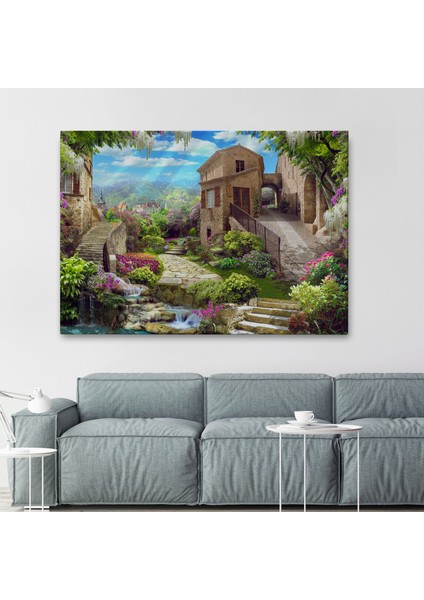 Avrupa Ev Manzarası Dekoratif Kanvas Duvar TABLOSU-3734 fiyatları