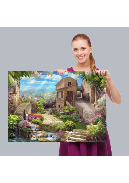 Avrupa Ev Manzarası Dekoratif Kanvas Duvar TABLOSU-3734 fırsatları