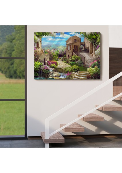 Avrupa Ev Manzarası Dekoratif Kanvas Duvar TABLOSU-3734 indirimleri