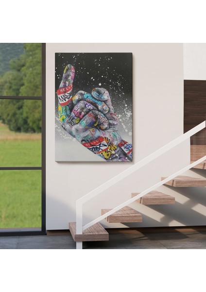 Graffiti Orta Parmak Izi Graffiti, Küfürlü El Hareketi, Hip Hop Anvas TABLO-5314 fırsatları