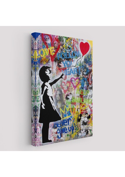 Renkli Balon Kız Sanatı, Banksy Kanvas TABLO-5317