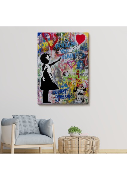 Renkli Balon Kız Sanatı, Banksy Kanvas TABLO-5317 fiyatları