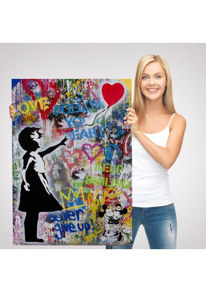 Renkli Balon Kız Sanatı, Banksy Kanvas TABLO-5317 modelleri