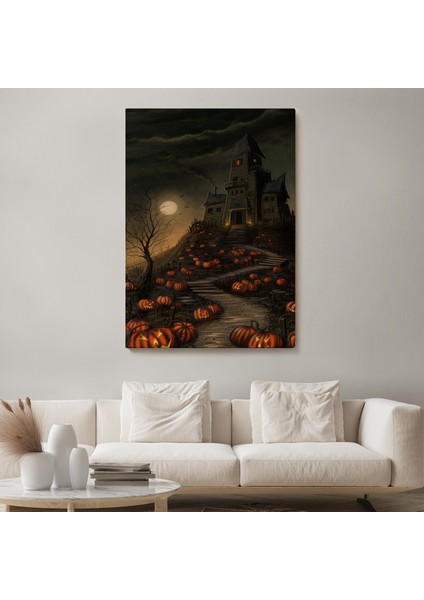 Korku Evi Cadılar Bayramı Dekoru, Cadılar Bayramı Partisi Kanvas TABLO-5248 fiyatları