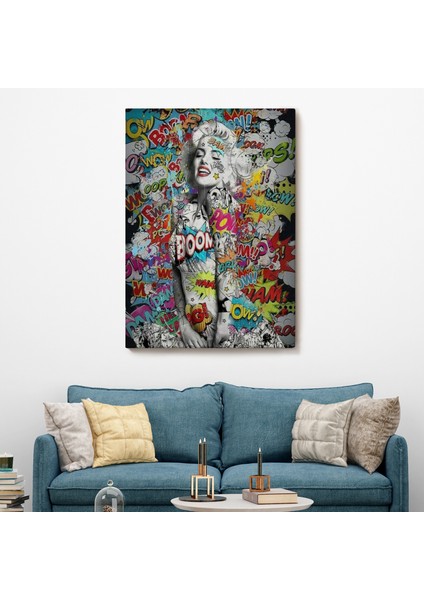 Graffiti Marilyn Monroe, Renkli Marilyn Monroe Kanvas TABLO-5307 fiyatları