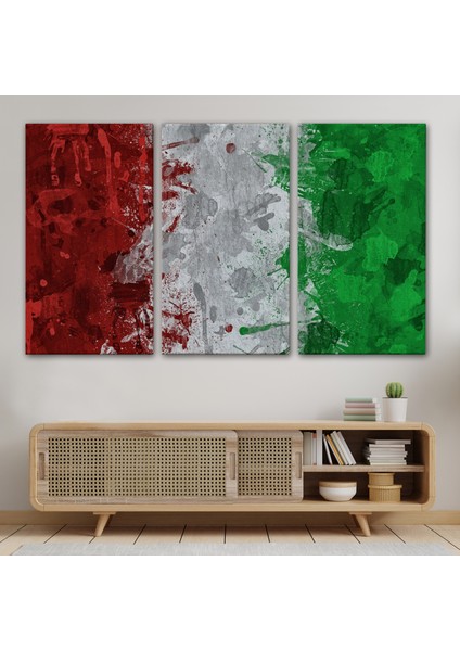 Italya Bayrağı Kanvas Duvar Tablo, Ev ve Ofis Dekoru, Spor Kulübü, Bar DEKORU-5402 modelleri