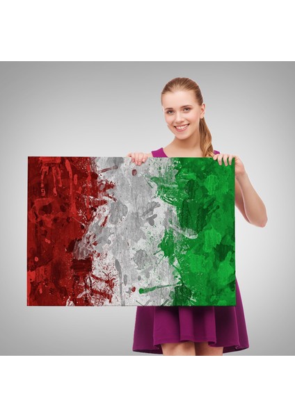 Italya Bayrağı Kanvas Duvar Tablo, Ev ve Ofis Dekoru, Spor Kulübü, Bar DEKORU-5402 fırsatları