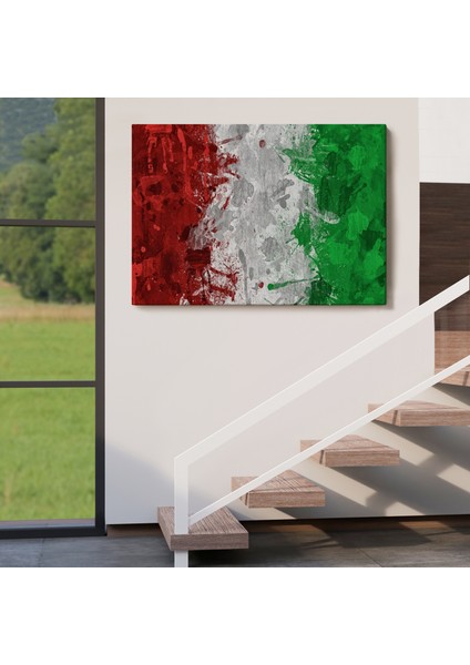 Italya Bayrağı Kanvas Duvar Tablo, Ev ve Ofis Dekoru, Spor Kulübü, Bar DEKORU-5402 indirimleri