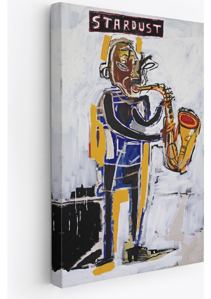 Jean Michel Basquiat Stardust Saksafon Kanvas Tablo, Sokak Sanatı, Pop ART-4963