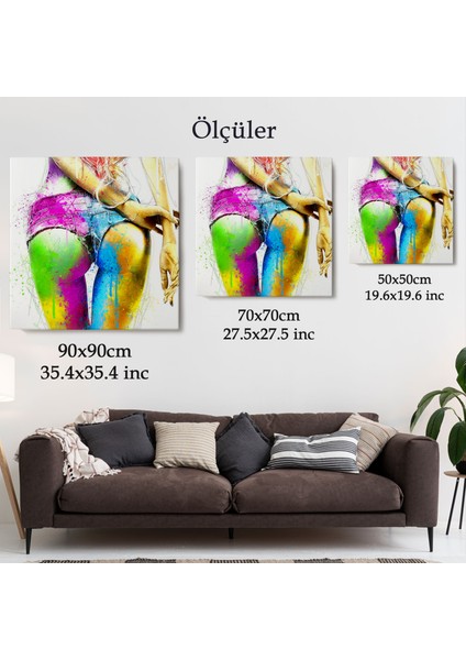 Renkli Kadın Poposu Kanvas TABLO-5894 indirimleri