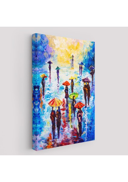 Renkli Şemsiyeli Insanlar TABLOSU-5923