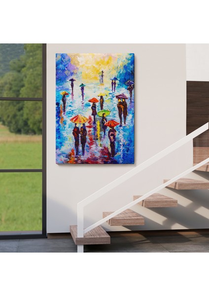 Renkli Şemsiyeli Insanlar TABLOSU-5923 fırsatları