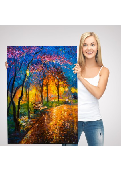 Moskova Parkta Gece Manzarası Kanvas TABLO-5986 modelleri