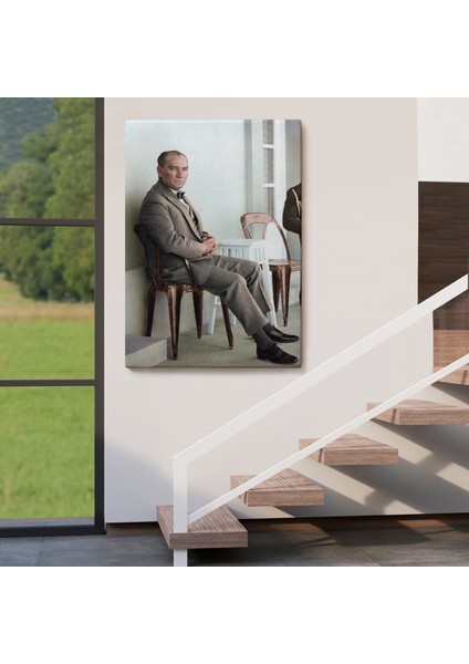 Mustafa Kemal Atatürk'ün Sandalyede Oturan Tablosu -6034 fırsatları