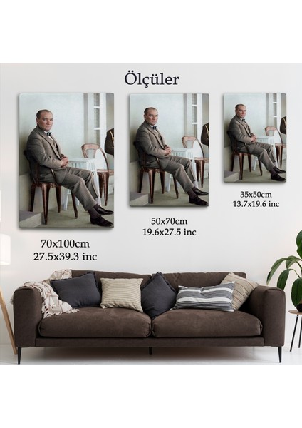 Mustafa Kemal Atatürk'ün Sandalyede Oturan Tablosu -6034 indirimleri