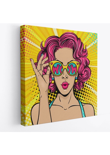Retro Çizgi Roman Kadını Dekoratif Kanvas Duvar TABLOSU-5837