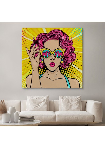 Retro Çizgi Roman Kadını Dekoratif Kanvas Duvar TABLOSU-5837 fiyatları
