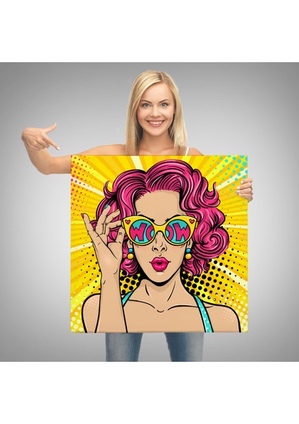 Retro Çizgi Roman Kadını Dekoratif Kanvas Duvar TABLOSU-5837 modelleri