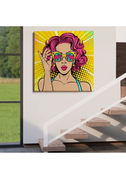Retro Çizgi Roman Kadını Dekoratif Kanvas Duvar TABLOSU-5837 fırsatları