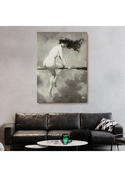 Albert Joseph Penot: Şabat Için Süpürgeden Ayrılan Cadı (1910) Dekoratif Kanvas Duvar TABLOSU-5189 fiyatları