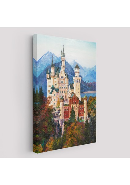 Bavyera Almanya Neuschwanstein Kalesi Kanvas TABLO-5980