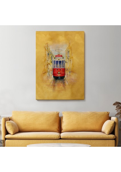 Istiklal Caddesi ve Tarihi Tranvay Duvar TABLOSU-5987 fiyatları