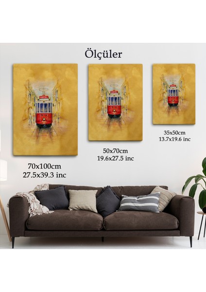 Istiklal Caddesi ve Tarihi Tranvay Duvar TABLOSU-5987 indirimleri