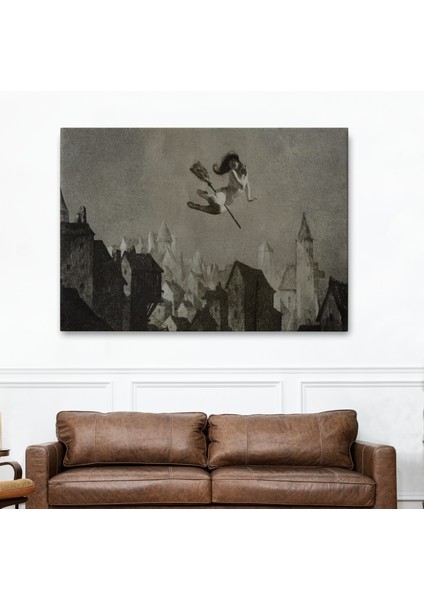 Amerikan Kabusları Tablo, Şabat Ayini, Cadı Uçuşu Kanvas Tablo, Wiccan Sihirli DEKOR-5374 fiyatları