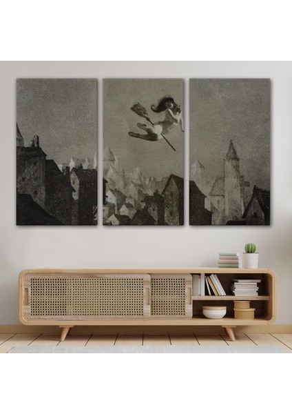 Amerikan Kabusları Tablo, Şabat Ayini, Cadı Uçuşu Kanvas Tablo, Wiccan Sihirli DEKOR-5374 modelleri