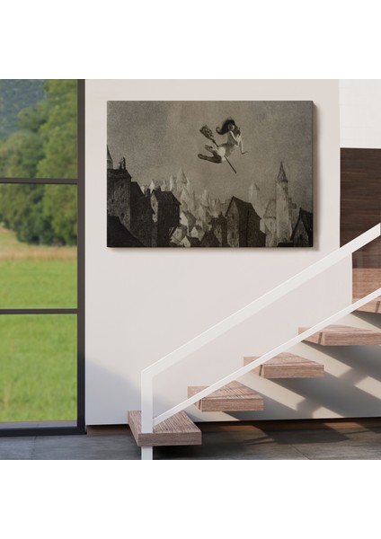 Amerikan Kabusları Tablo, Şabat Ayini, Cadı Uçuşu Kanvas Tablo, Wiccan Sihirli DEKOR-5374 indirimleri