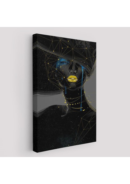 Sürreal Siyah Kadın Dekoratif Duvar TABLOSU-6151