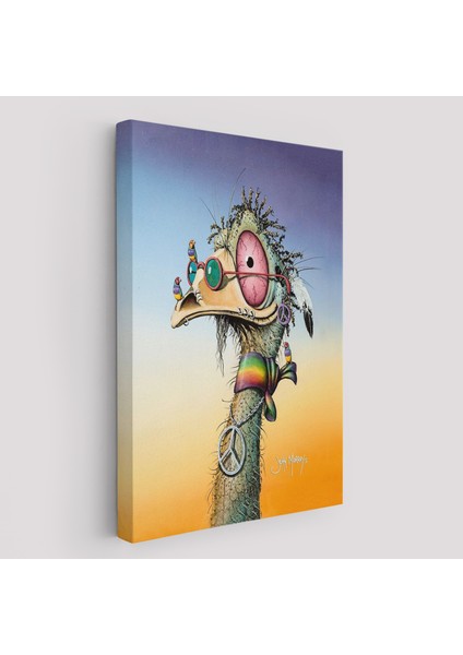 Hippi Devekuşu Dekoratif Duvar Tablosu -6181