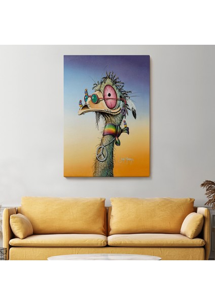 Hippi Devekuşu Dekoratif Duvar Tablosu -6181 fiyatları