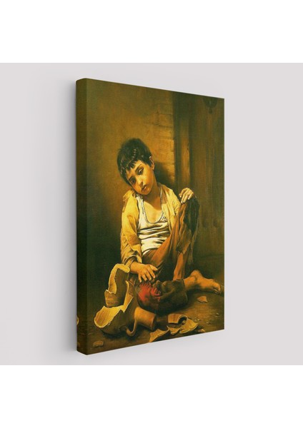 Iranlı Ressam Morteza Kartouzıan Garip Çocuk Eseri Duvar TABLOSU-6088