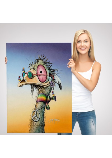 Hippi Devekuşu Dekoratif Duvar Tablosu -6181 modelleri